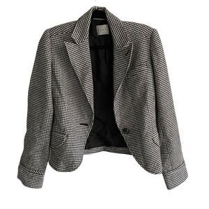 ADEC 2 By PHILLIPE ADEC Houndstooth Single Button Blazer Jacket Black White M